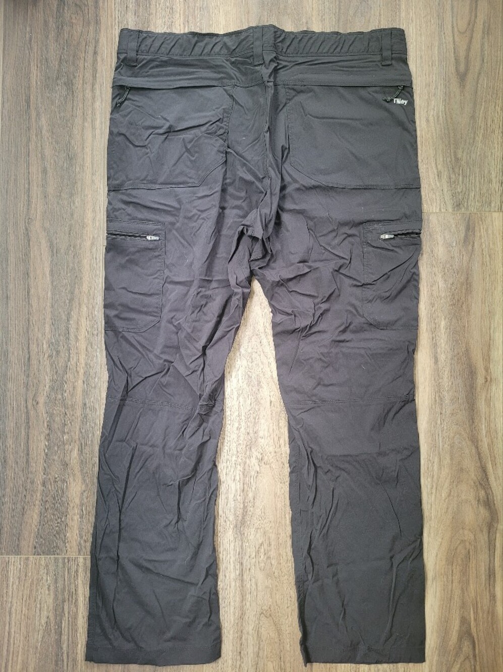 Men's Black Tilley Cargo Hiking Pants with Zip Pockets